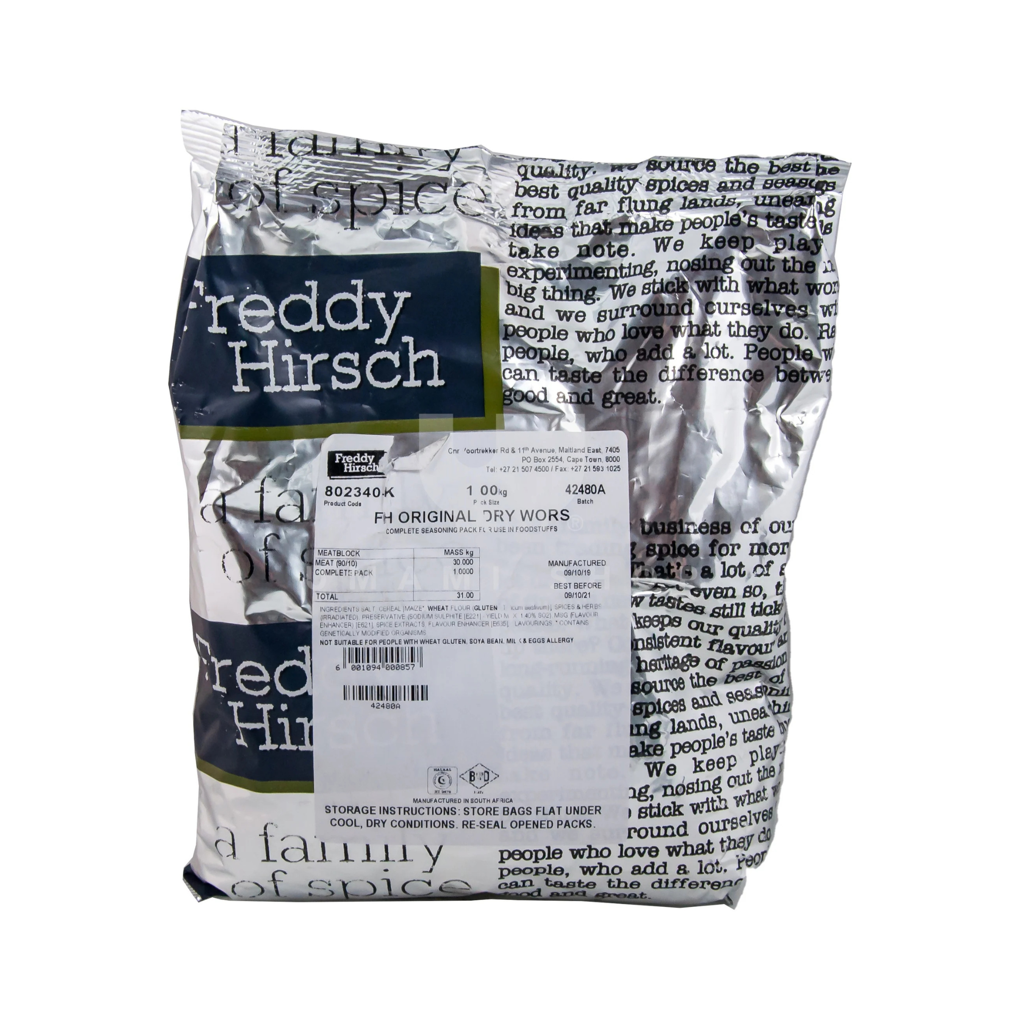 Freddy Hirsch Original Dry Wors Spice Europe