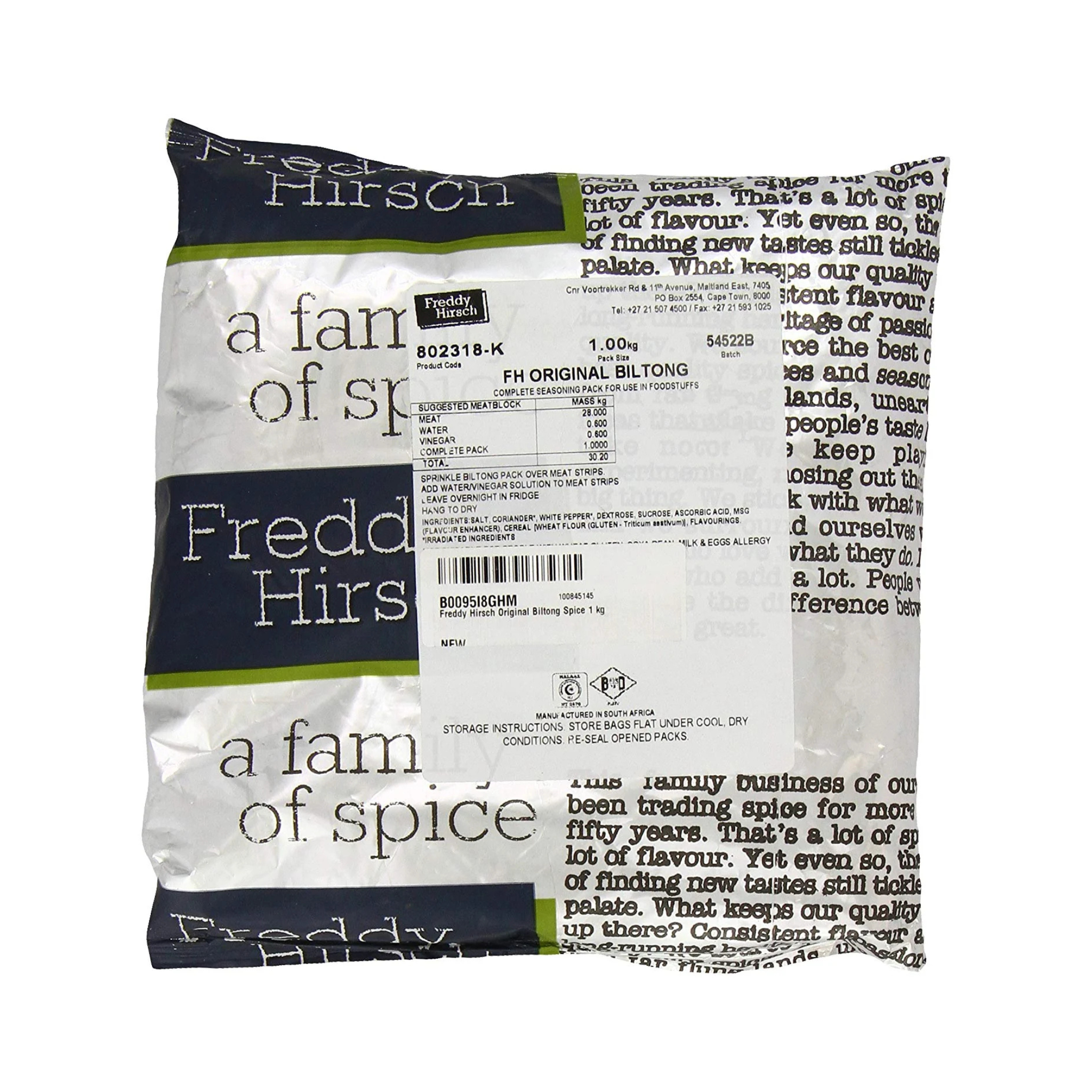 Freddy Hirsch Original Biltong Spice Europe