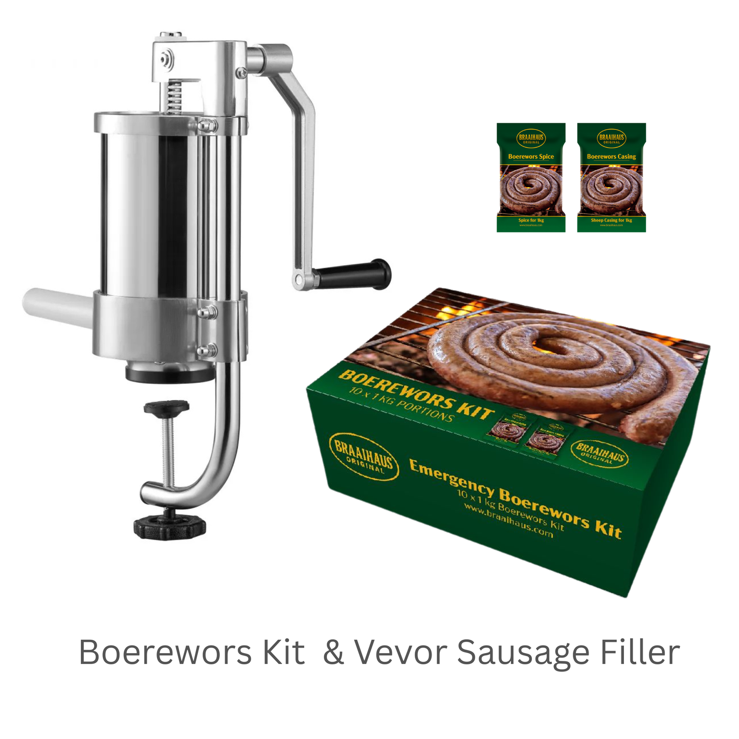 Braaihaus Komplettes Boerewors Starter Kit + VEVOR Wurstfüller